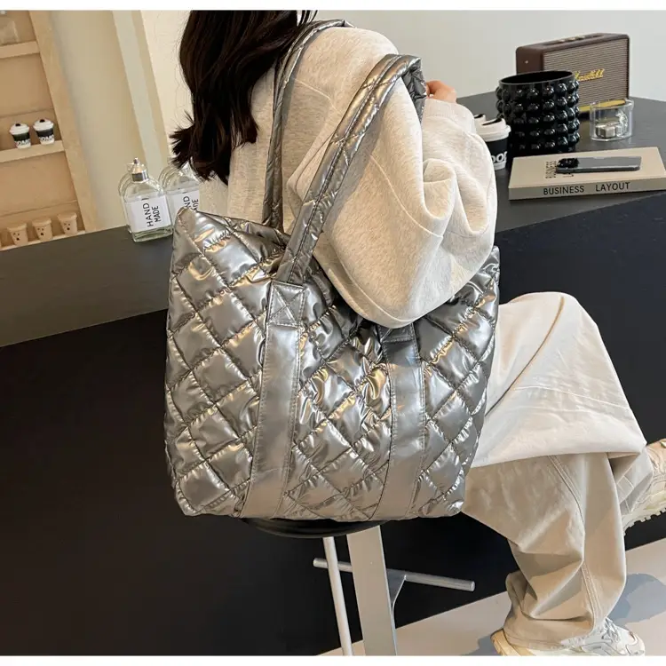 White Quilted Rhombus Shoulder Bag for Women — feature 28