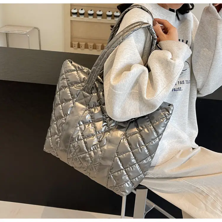White Quilted Rhombus Shoulder Bag for Women — feature 29