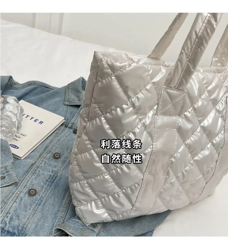 White Quilted Rhombus Shoulder Bag for Women — feature 3