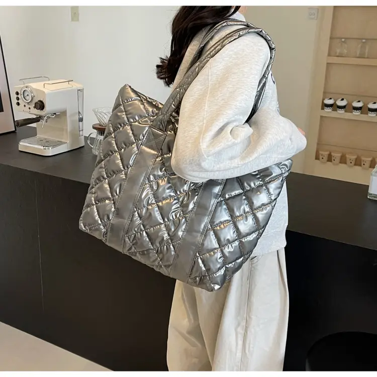White Quilted Rhombus Shoulder Bag for Women — feature 30