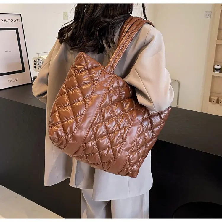 White Quilted Rhombus Shoulder Bag for Women — feature 36