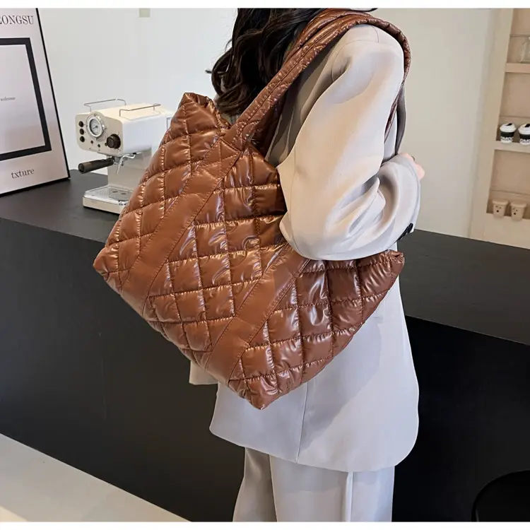 White Quilted Rhombus Shoulder Bag for Women — feature 37