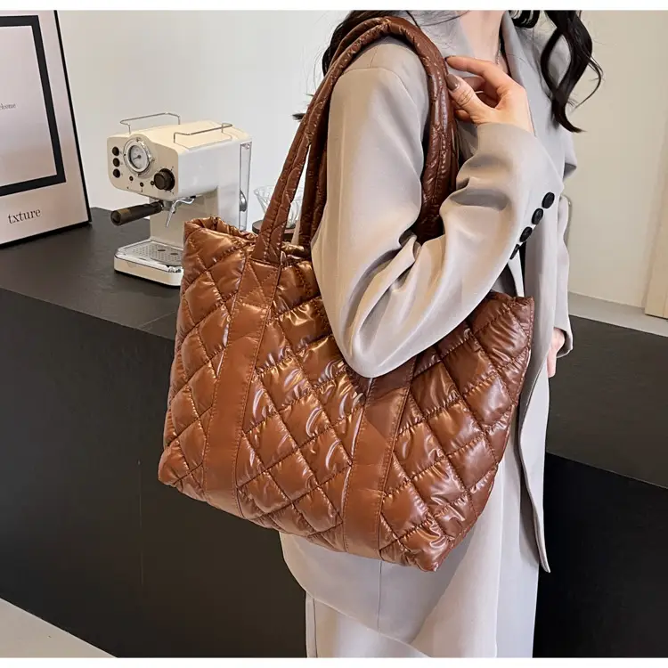 White Quilted Rhombus Shoulder Bag for Women — feature 38