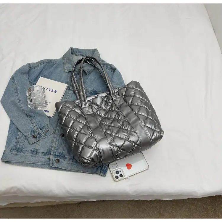 White Quilted Rhombus Shoulder Bag for Women — feature 42