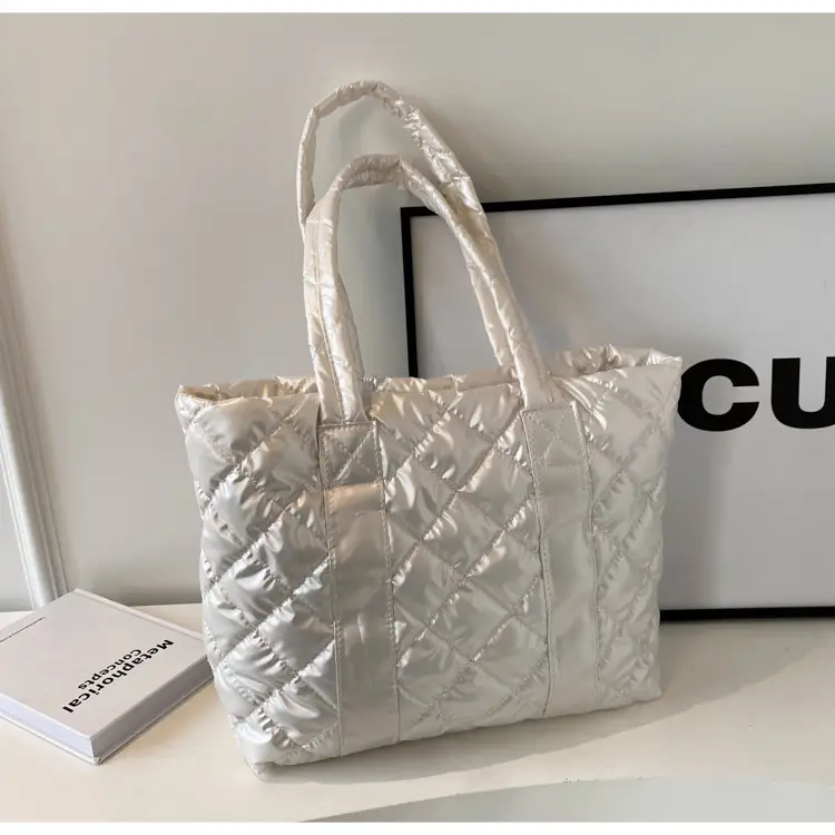 White Quilted Rhombus Shoulder Bag for Women — feature 48
