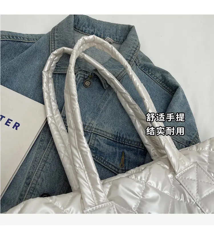 White Quilted Rhombus Shoulder Bag for Women — feature 5