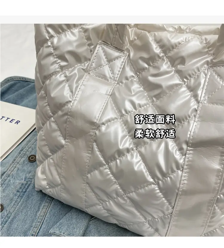 White Quilted Rhombus Shoulder Bag for Women — feature 6
