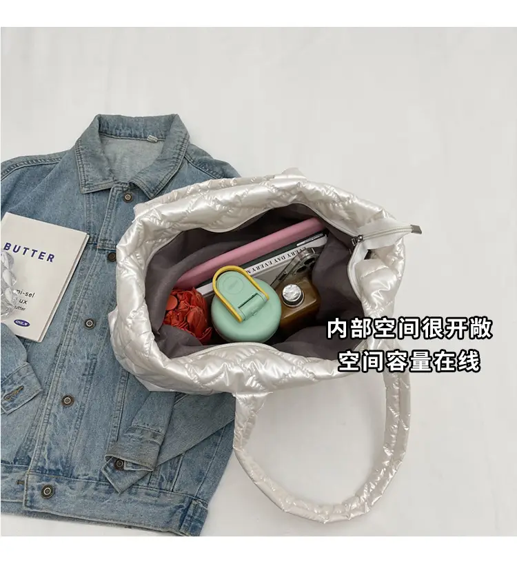 White Quilted Rhombus Shoulder Bag for Women — feature 7