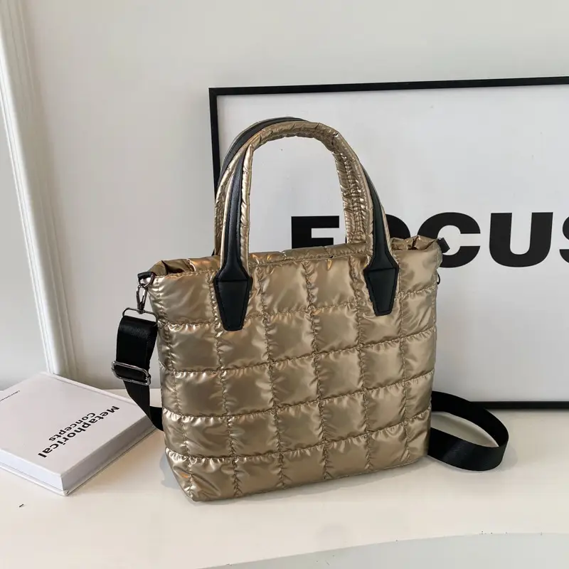 Quilted Shoulder Bag Women Rhombus Design White - Image 5