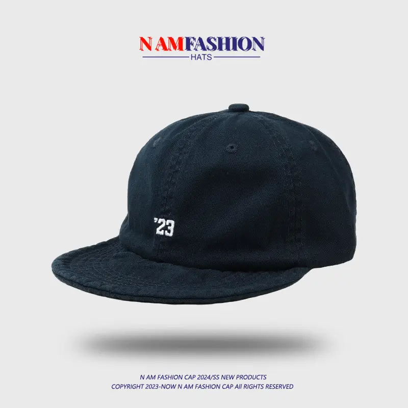 Women Blue Knitted Peaked Cap with '23' Embroidery - Image 7