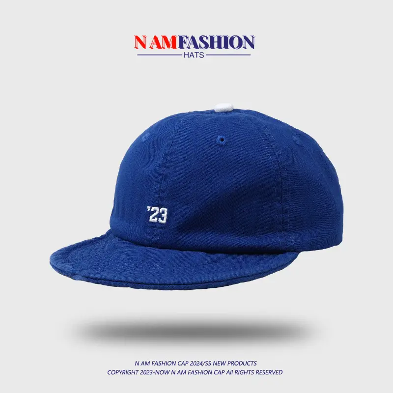 Women Blue Knitted Peaked Cap with '23' Embroidery - Image 10