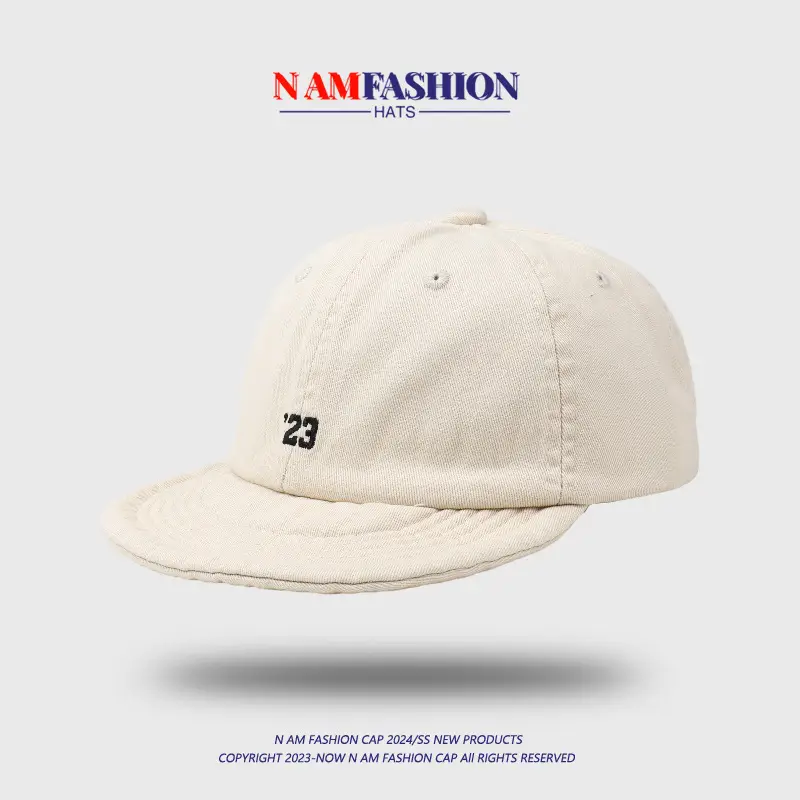 Women Blue Knitted Peaked Cap with '23' Embroidery — feature 2