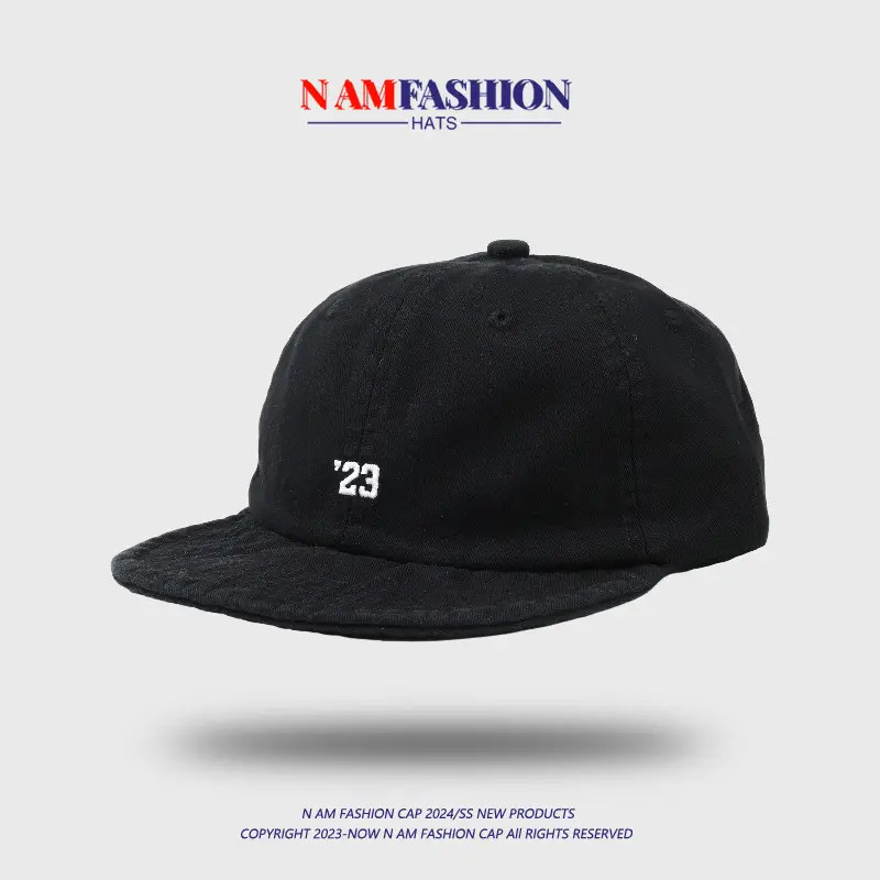 Women Blue Knitted Peaked Cap with '23' Embroidery — feature 5