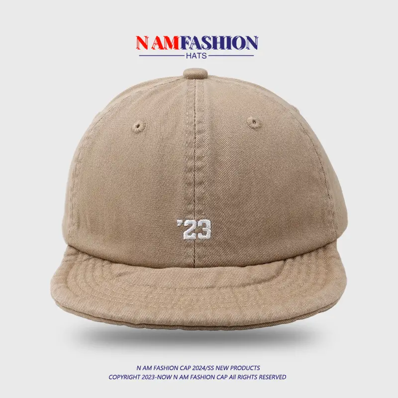 Women Blue Knitted Peaked Cap with '23' Embroidery — feature 9