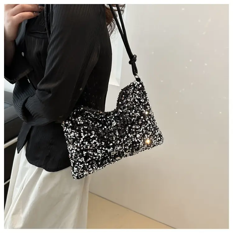 Black Sequin Shoulder Bag for Women 2024 — feature 17