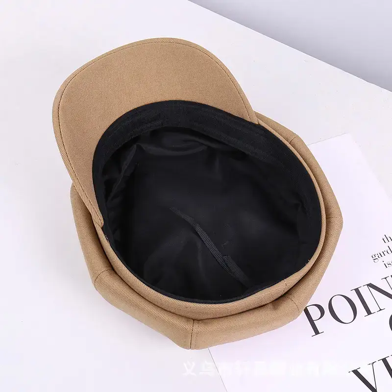 Women Korean Sun-Proof Rhinestone Cap Beige - Image 8