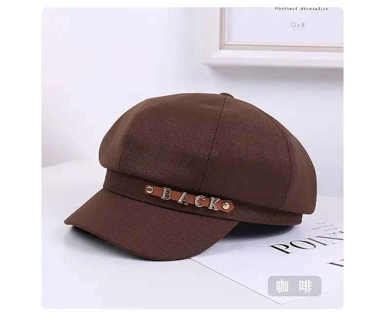 Women Korean Sun-Proof Rhinestone Cap Beige — feature 20