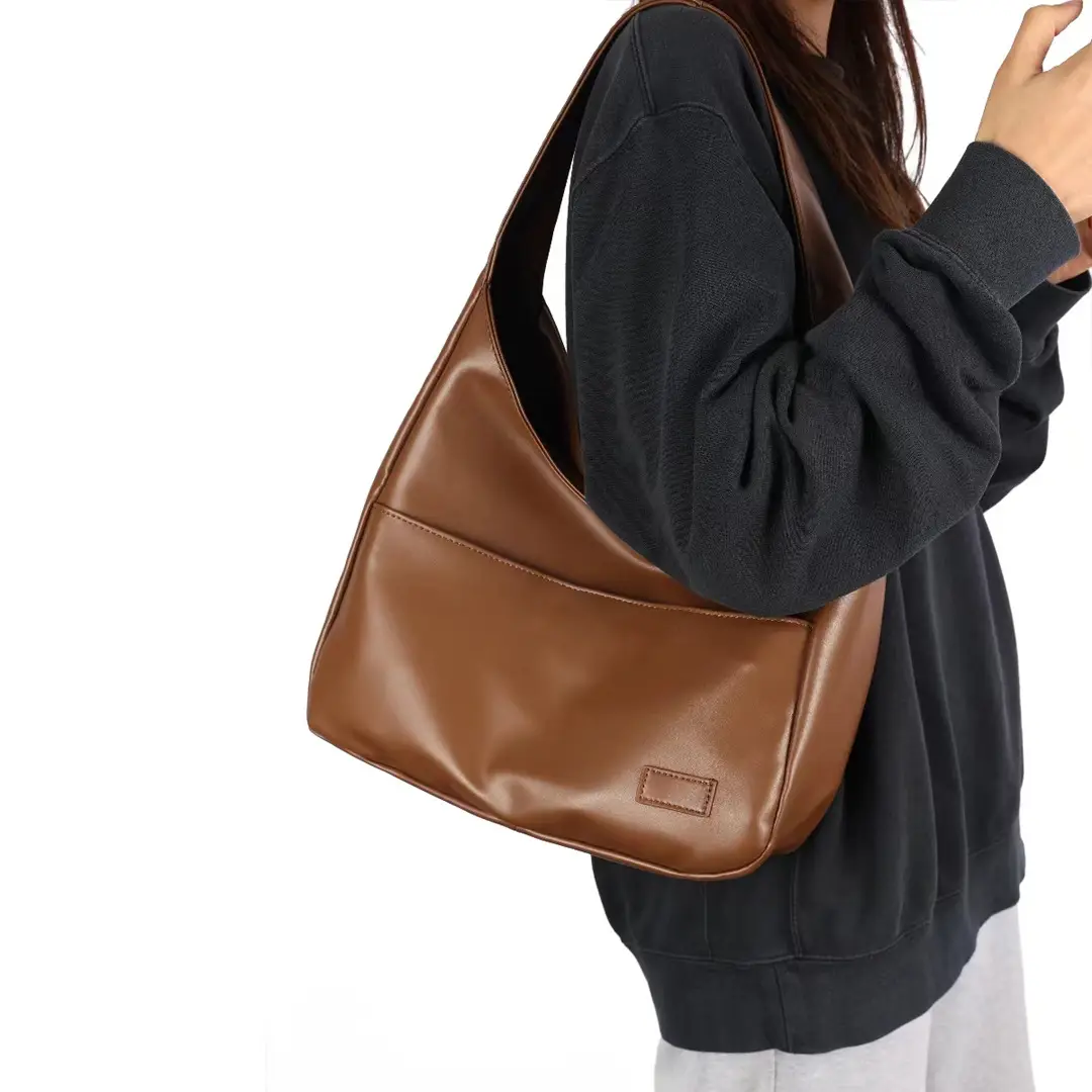 Women's Brown Leather Crossbody Tote Bag Large Capacity - Image 7