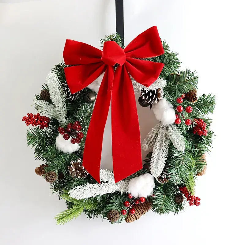Red Cross-Border Christmas Bow Decor - Image 2