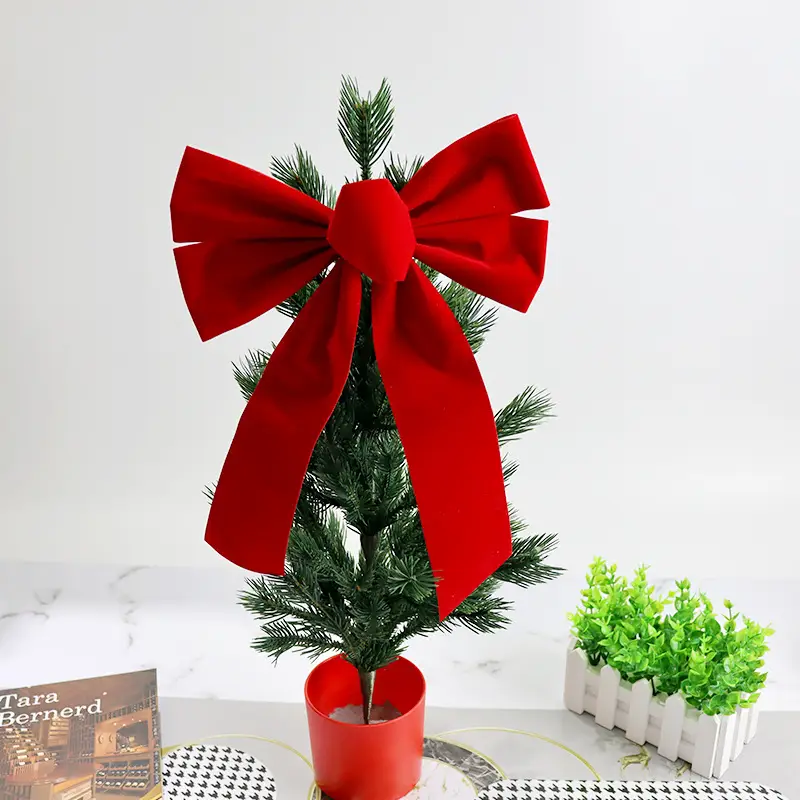 Red Cross-Border Christmas Bow Decor — feature 8