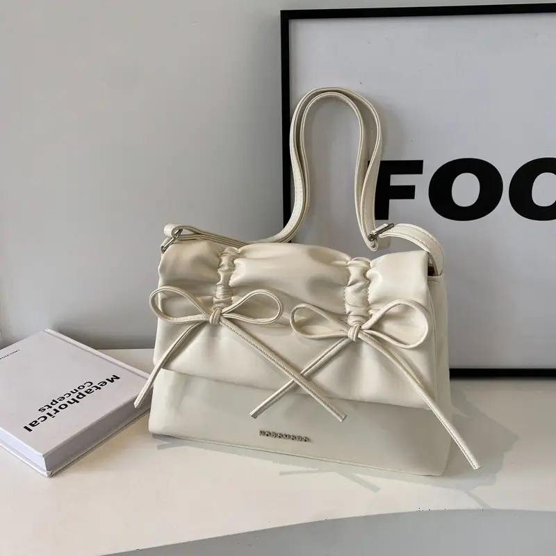 Silver Korean Bow Shoulder Bag for Women 2023 - Image 2