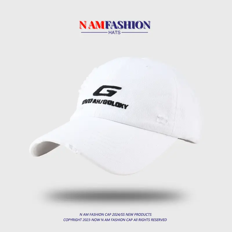 Korean Style G-Embroidered Black Baseball Cap for Women 2024