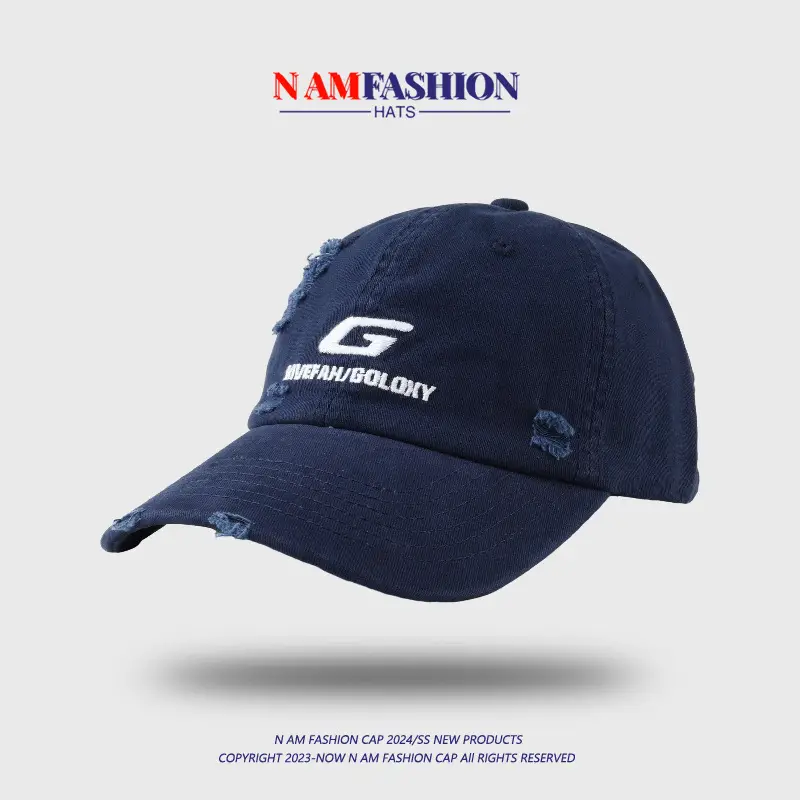 Korean Style G-Embroidered Black Baseball Cap for Women 2024