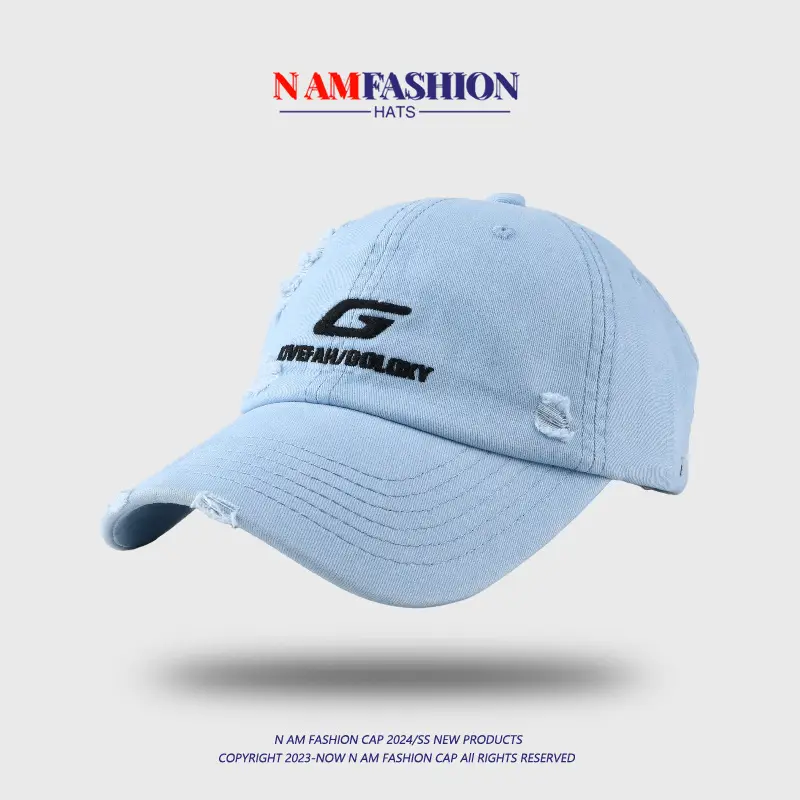 Korean Style G-Embroidered Black Baseball Cap for Women 2024