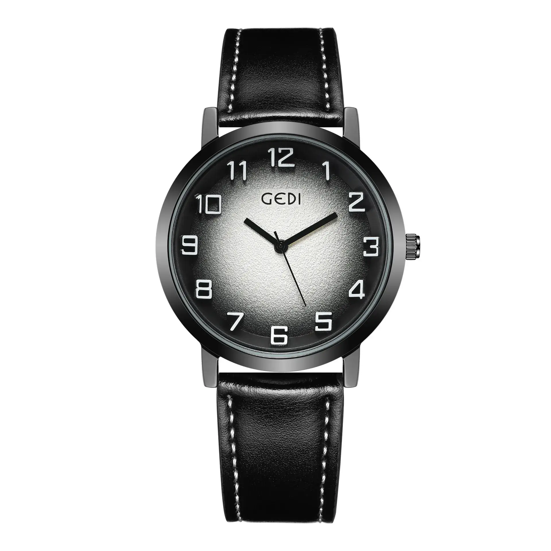 Men's Green Dial Quartz Watch with Leather Strap - Image 7
