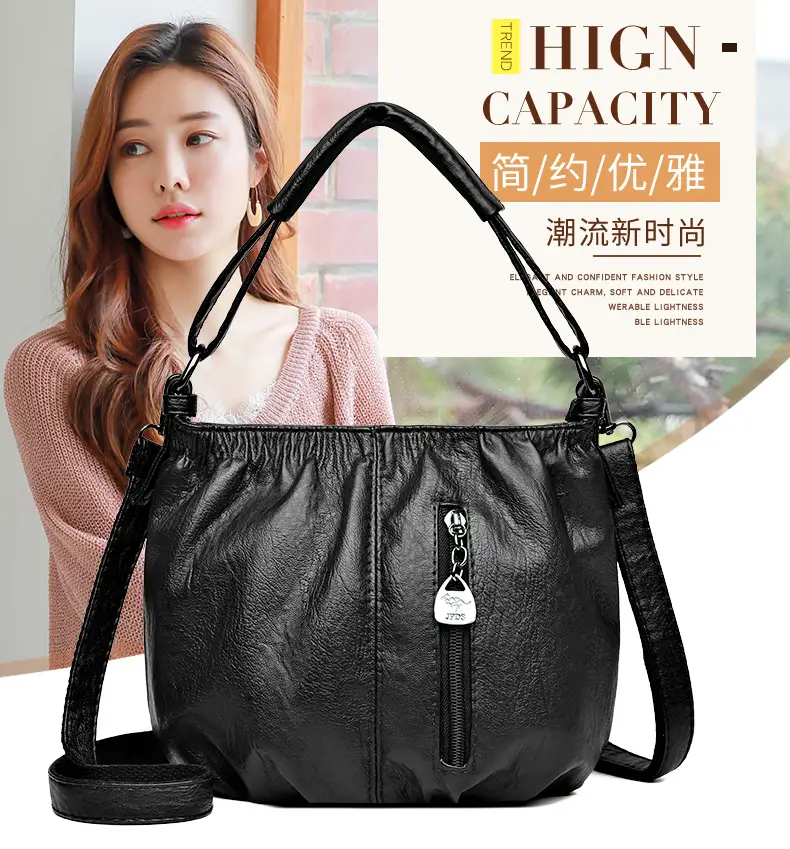 Women's Brown Pleated Shoulder Bag 2023 — feature 1