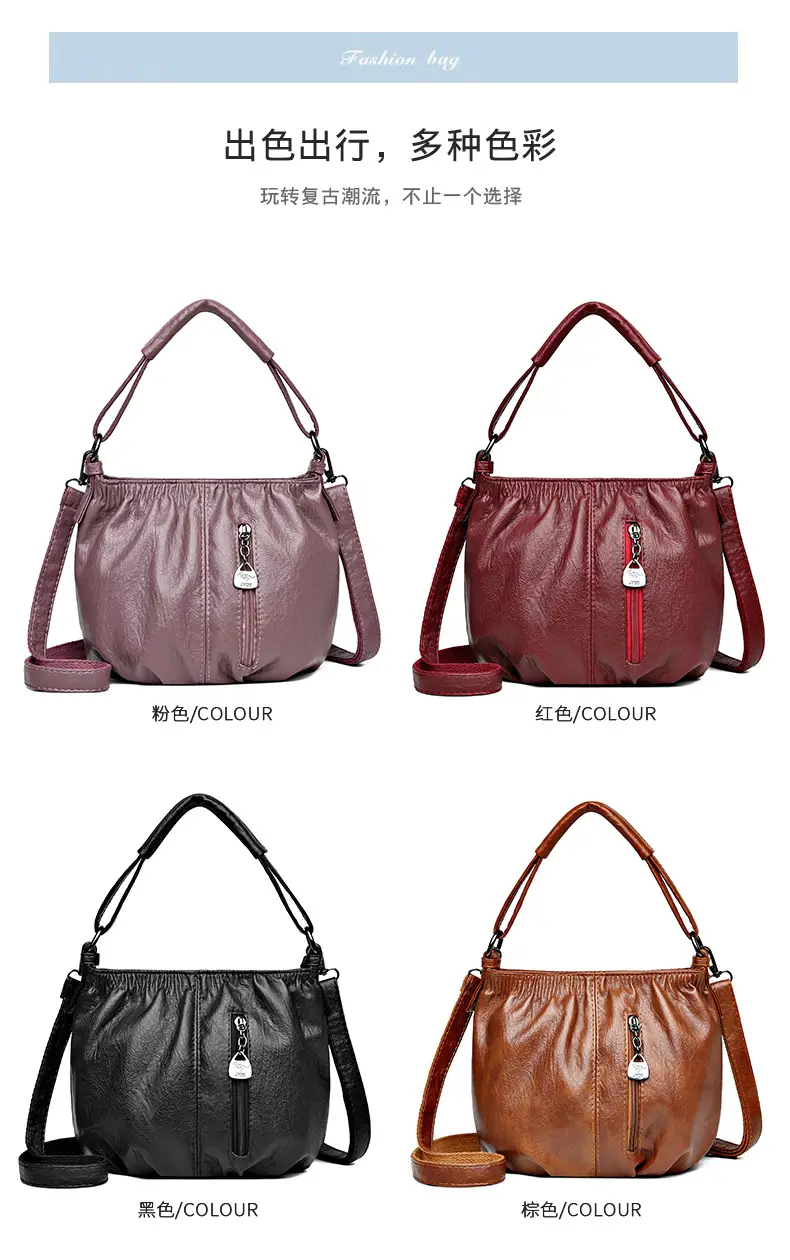Women's Brown Pleated Shoulder Bag 2023 — feature 13