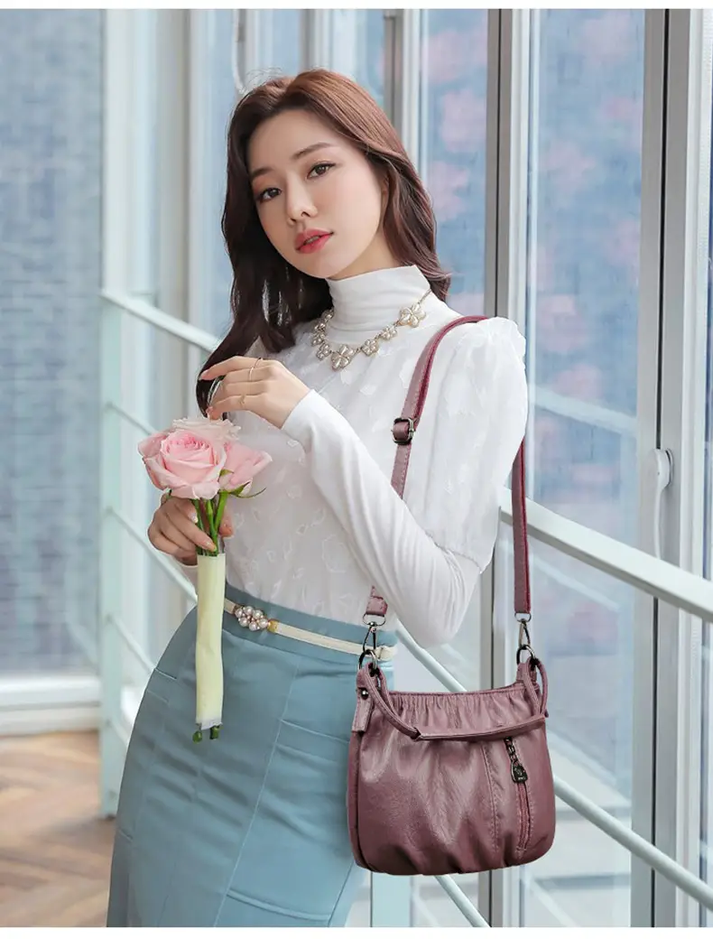Women's Brown Pleated Shoulder Bag 2023 — feature 17