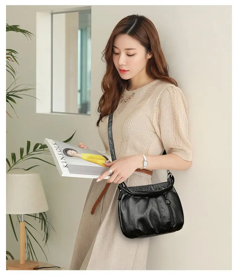 Women's Brown Pleated Shoulder Bag 2023 — feature 19