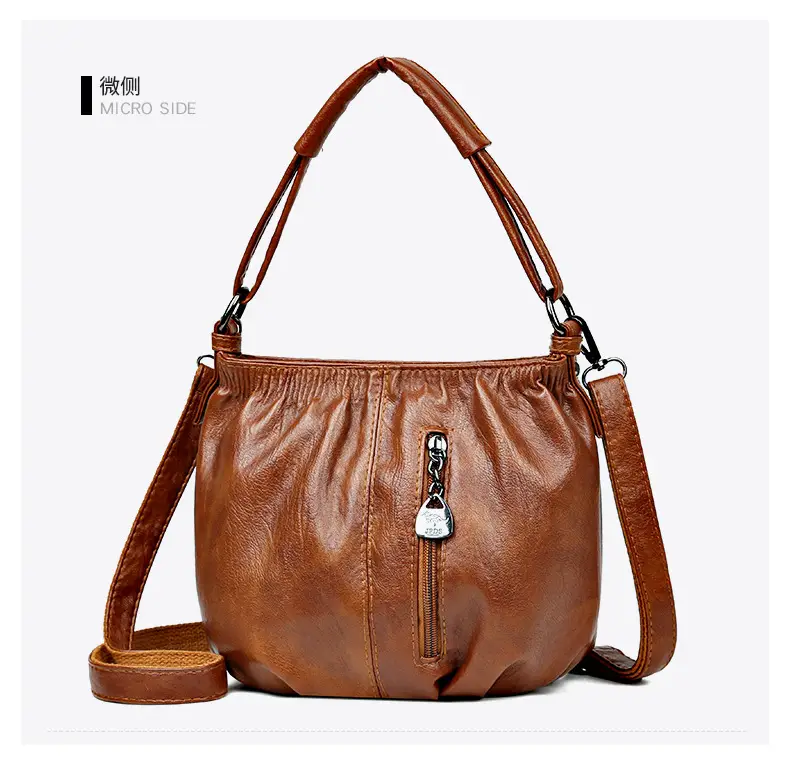 Women's Brown Pleated Shoulder Bag 2023 — feature 20