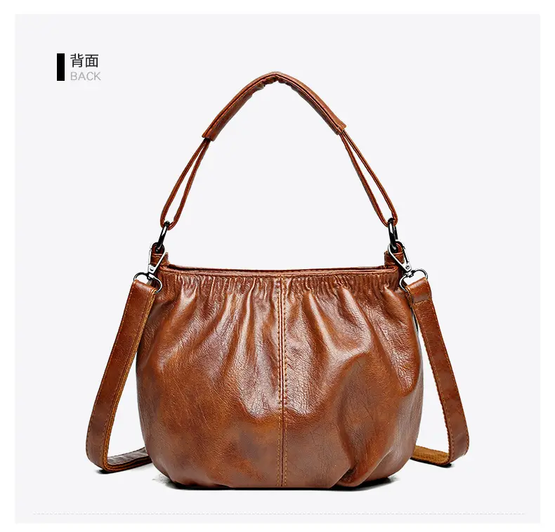 Women's Brown Pleated Shoulder Bag 2023 — feature 22