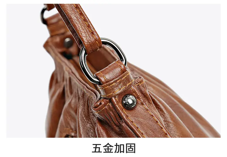 Women's Brown Pleated Shoulder Bag 2023 — feature 25