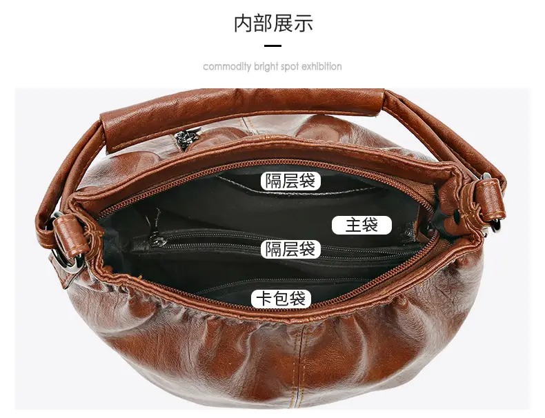 Women's Brown Pleated Shoulder Bag 2023 — feature 30