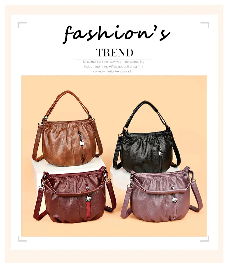 Women's Brown Pleated Shoulder Bag 2023 — feature 9
