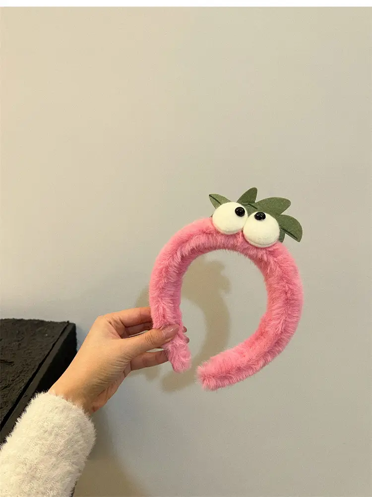 Pink Strawberry Cartoon Eye Headband for Girls — feature 3