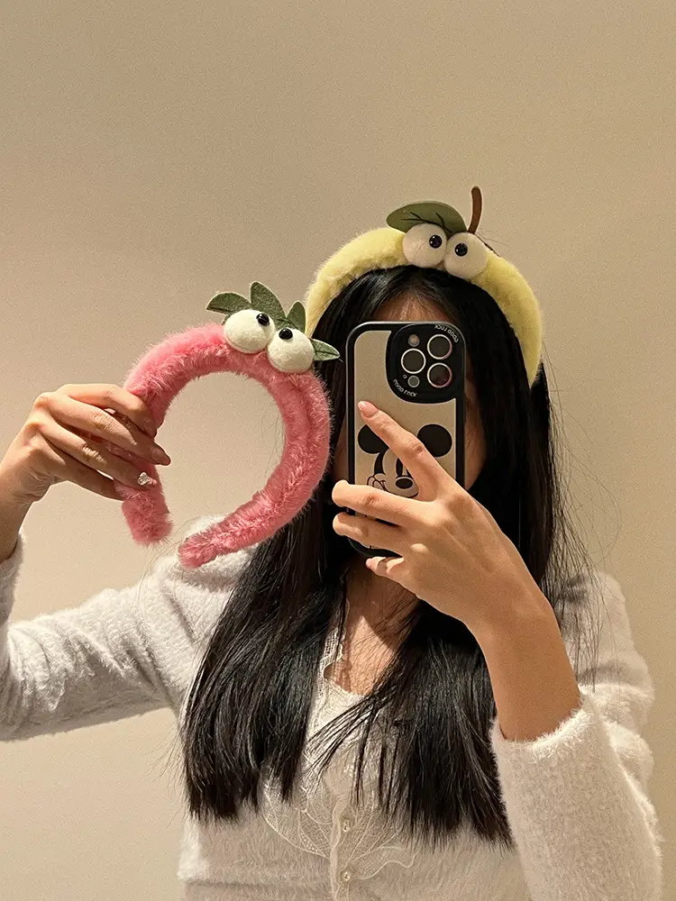 Pink Strawberry Cartoon Eye Headband for Girls — feature 5
