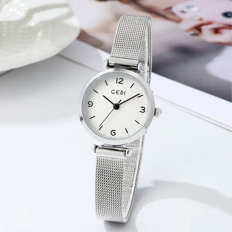 Women's Rose Gold Mesh Watch with Quartz Movement - Image 6