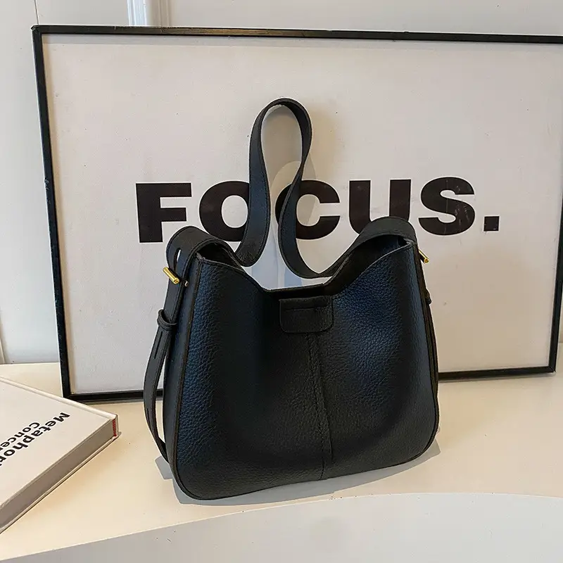Women's Brown Leather Shoulder Bag with Long Handle - Image 4