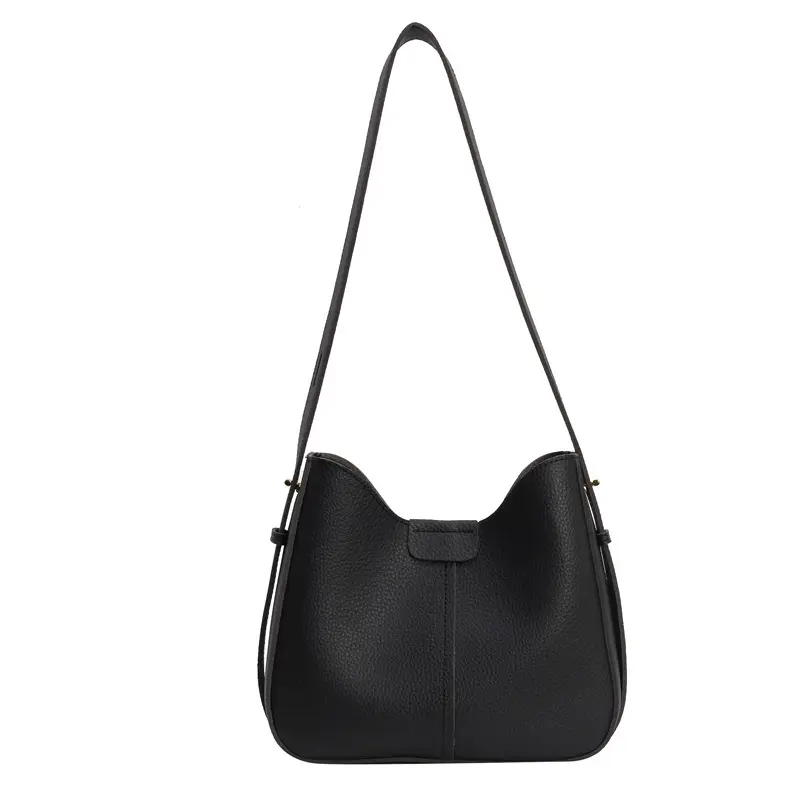 Women's Brown Leather Shoulder Bag with Long Handle - Image 6