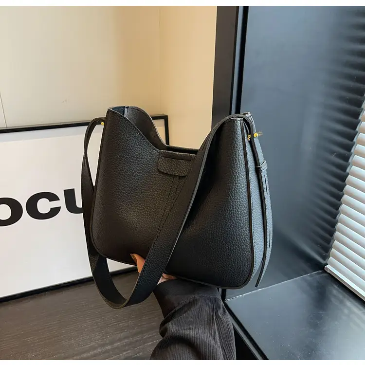 Women's Brown Leather Shoulder Bag with Long Handle — feature 29