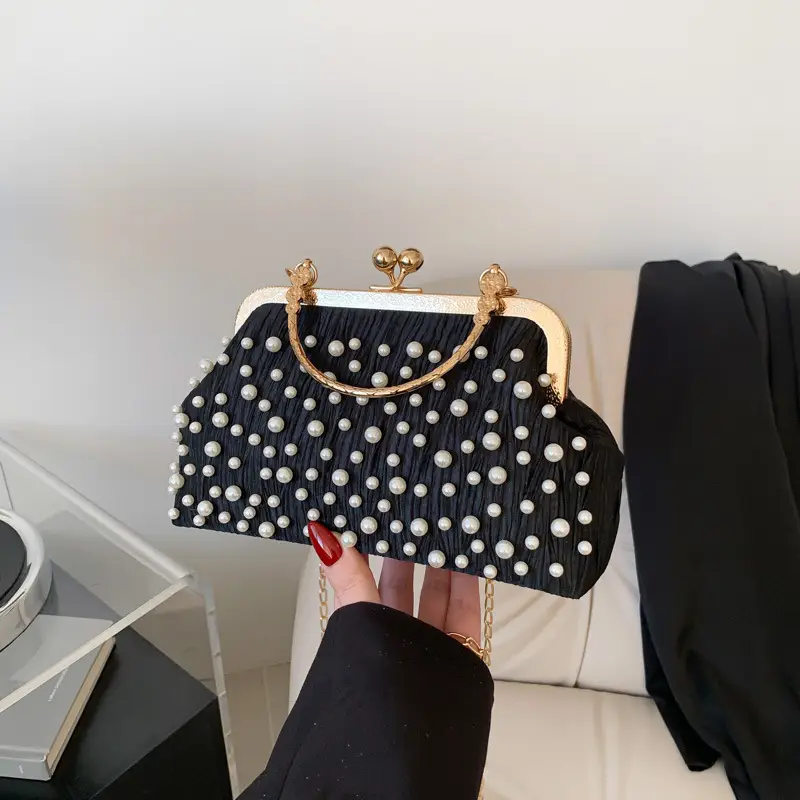 Women's Polka Dot Pearl Chain Shoulder Bag 2024 - Image 4
