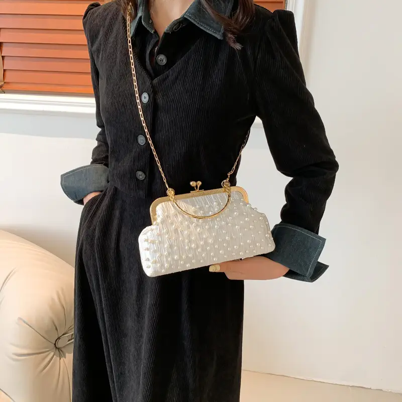 Women's Polka Dot Pearl Chain Shoulder Bag 2024 - Image 5