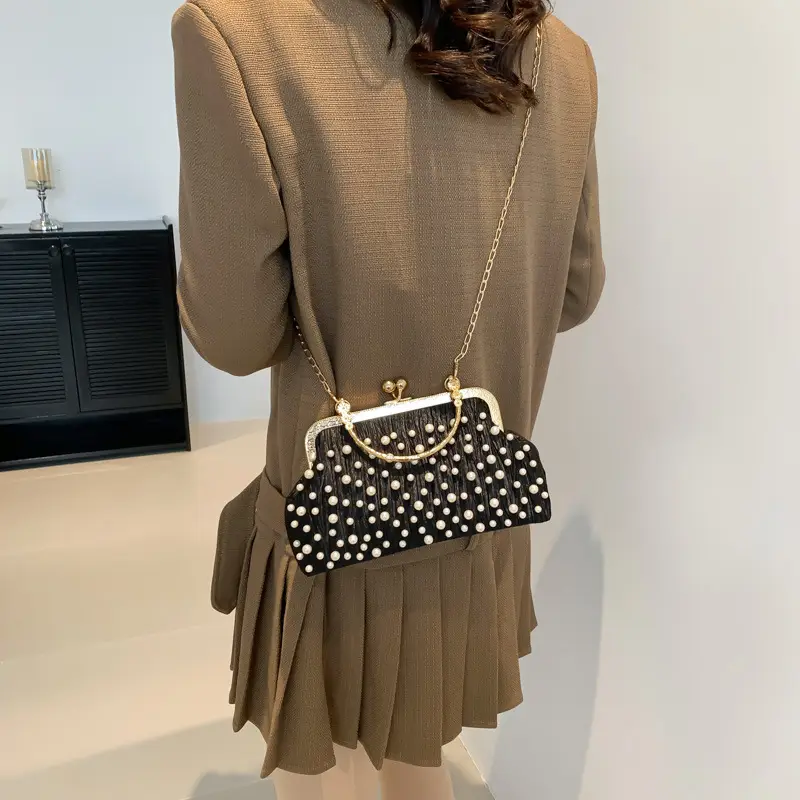 Women's Polka Dot Pearl Chain Shoulder Bag 2024 - Image 6