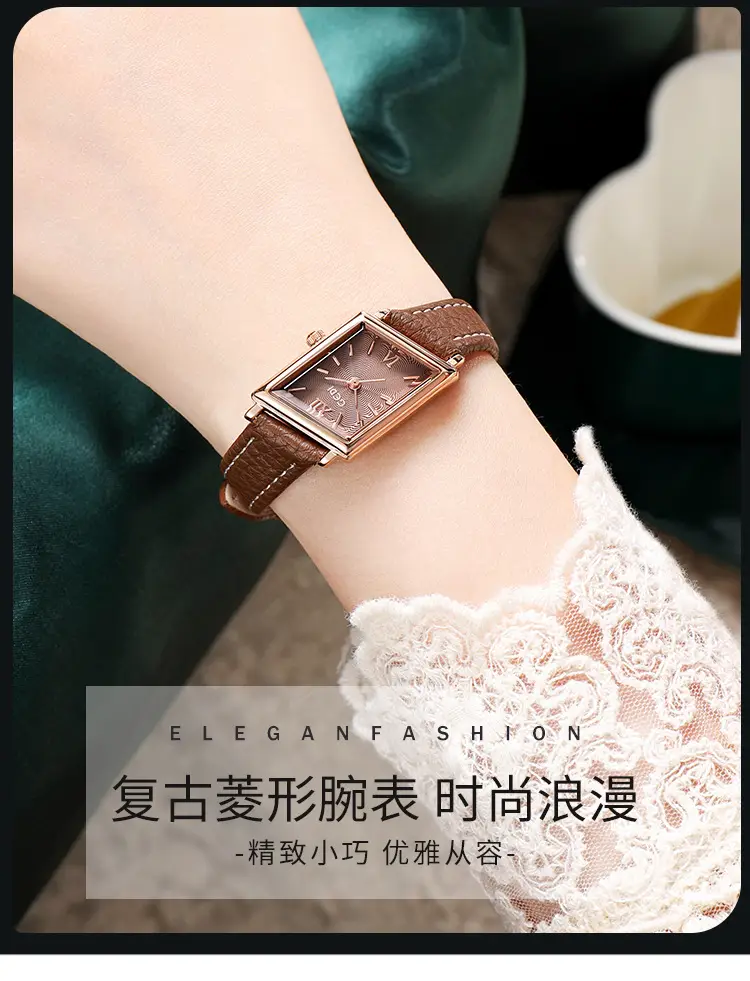 Women's Diamond Retro Watch Small Waterproof Gedi Quartz — feature 1