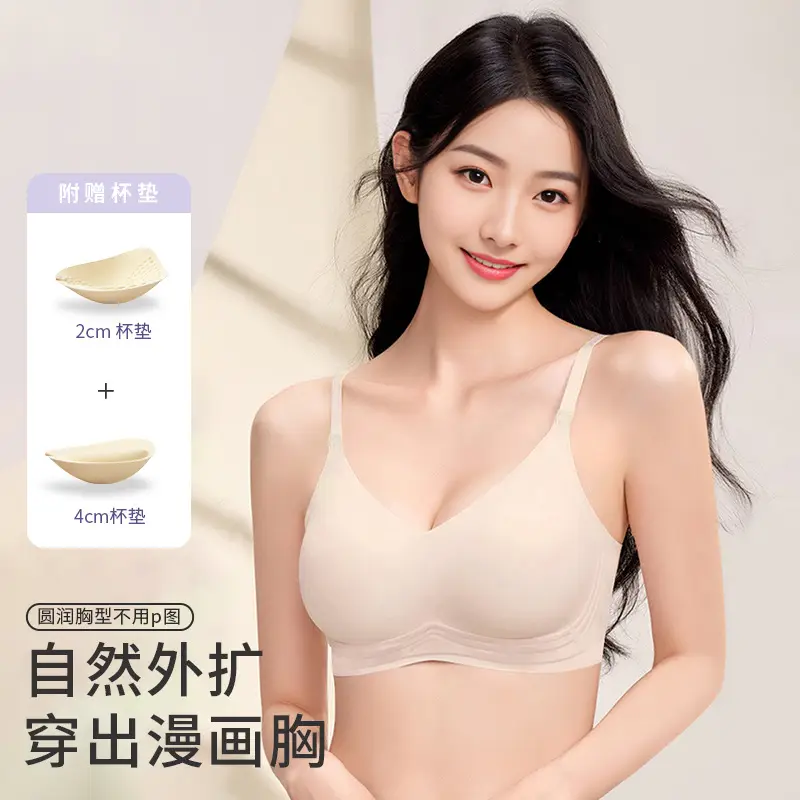 Big Orange Secret Expanded Underwear Women's Factory Wholesale Underwear Summer Thin Women's Push up Small Breasts Show Big Seamless Bra