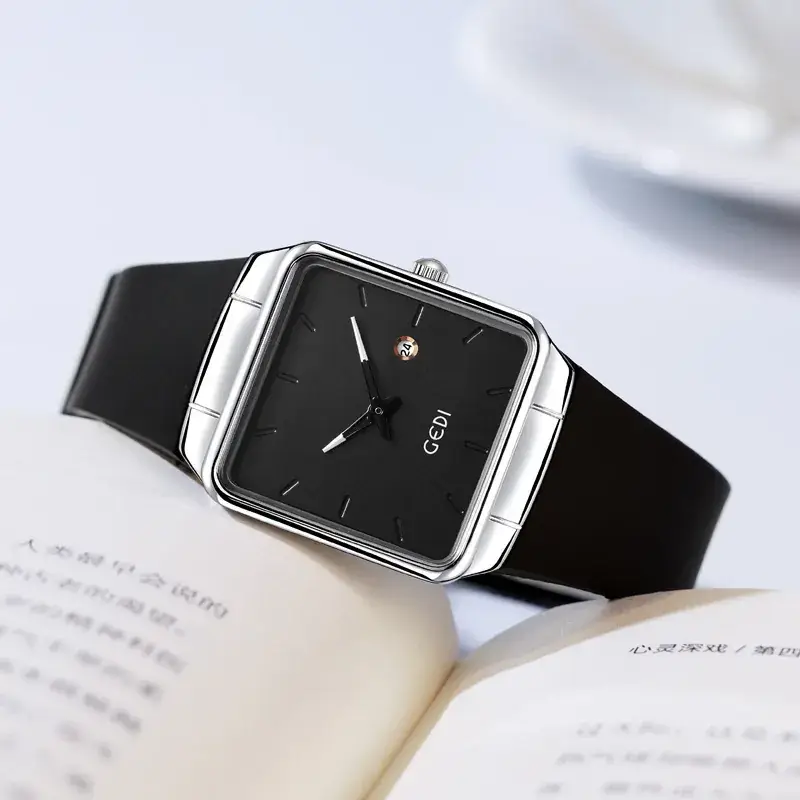 Women's Gedi Silicone Quartz Watch with Large Plate & Calendar